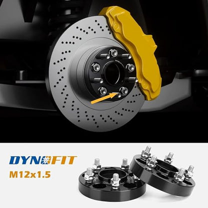 dynofit 5x4.5 Hubcentric Wheel Spacers 1" for Hon-da Accord Civic Acura CR-V HR-V Element Crosstour | Set of 4pcs 25mm Wheel Adapter for TL TLX CSX ILX TSX CL 64.1mm Bore M12x1.5 Studs