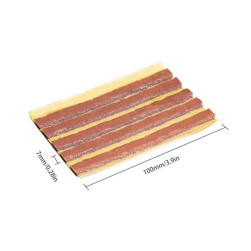 TS-160C15 Tire Repair Plugs, 15 PCS 1/4" x 4" Brown Tubeless Tire Seal Plugs Strips Tire Repair Strings for Car, Bike, UTV, ATV, Wheelbarrow - color: Brown, size: 4“ x 0.24" 15 pcs