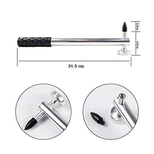 LadyRosian 16PCS Car Paintless Dent Repair Tools Aluminum Dent Hammer with Knock Down Head Tap Kit Leveling Telescopic Hammer Set for Car Hail Damage Repair - color: Repair Tool A