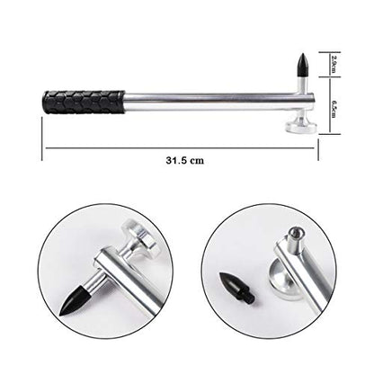 LadyRosian 16PCS Car Paintless Dent Repair Tools Aluminum Dent Hammer with Knock Down Head Tap Kit Leveling Telescopic Hammer Set for Car Hail Damage Repair - color: Repair Tool A