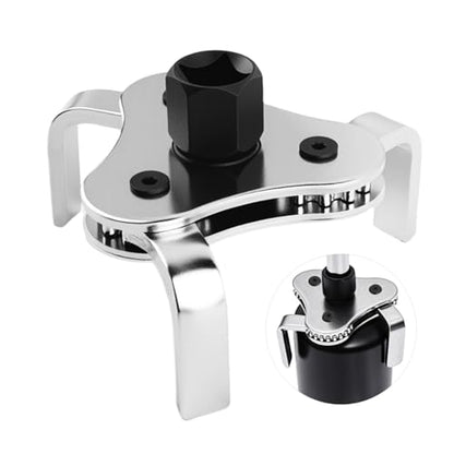 Bi-Adjustable Oil Filter Wrenches,3 Jaw Oil Filter Removal Tool for 2-1/2 to 4.5 Inch Diameter Filters,High Hardness Oils Filters Tool for Use with 1/2 & 3/8 Inch Wrenches
