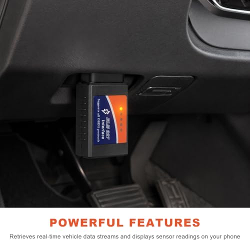 ELM327 OBD2 Bluetooth Adapter, OBDII Bluetooth Scanner Car Code Reader Reset Adapter, ELM327 Fault Diagnostic Scan Tool Compatible with OBD2 Vehicles, Car Accessories