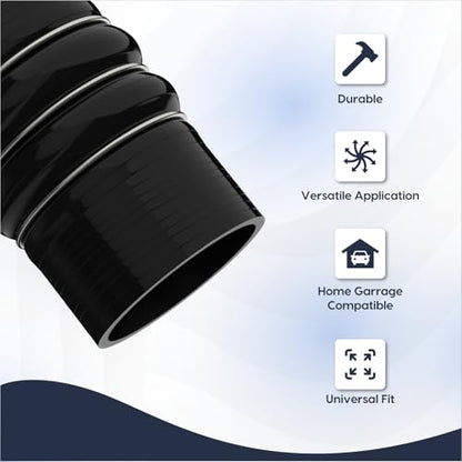 Endure 3"(76mm) Turbo Intercooler Hose, CAC Silicone 4-Ply - Black - color: Black, size: 3Inch-(76mm)