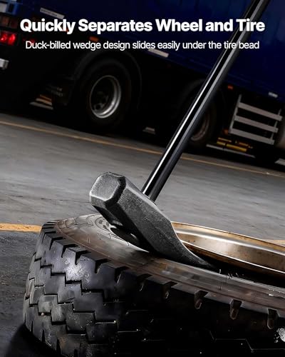 VEVOR Tire Bead Breaker Wedge, 32" Handle, Duck-Billed Tire Hammer, Heavy Duty Bead Breaker Tool & Duckbill Iron with Cast Iron Head for Motorcycles, Cars, Buses, Trucks, ATVs, UTVs, and Tractors