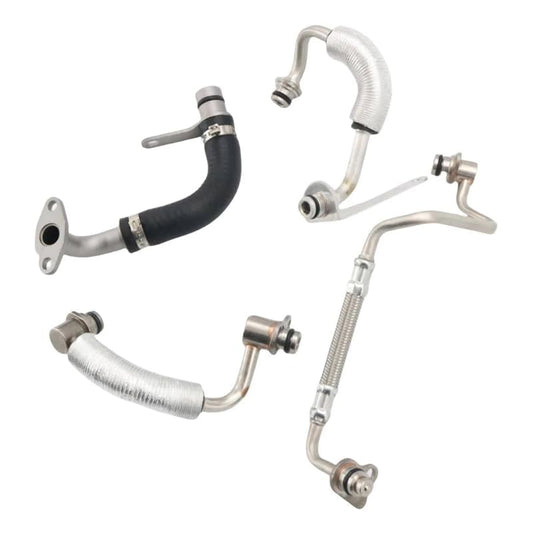 Turbocharger Coolant & Oil Line Kit for BMW N20 N26 Engines – F10 F20 F30 F22 X1 X3 X4 X5 Z4 (2010-2018) – Replaces 11538663516 11538663517 11428626652 11428626653 – Complete Supply & Return Hose Set
