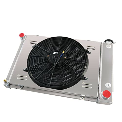 ALLOYWORKS 3 Row All Aluminum Radiator+16" Fan Shroud+Thermostat For 1967-1969 Chevy Camaro/Pontiac Firebird V8
