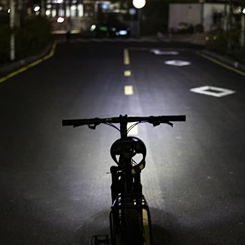 EBike Turn Signals Light Kit, Front Headlight 400 Lumens, Rear Taillight 80mm Hole Spacing (Mounting Bracket to Fit 50mm Rack Holes), Handlebar Control Switch, for E-Bike and Electric Scooter 12V-48V