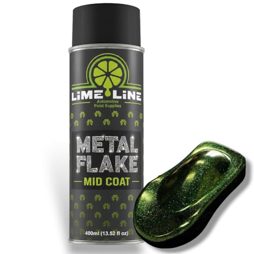 LiME LiNE Green Metal Flake Midcoat Automotive Grade Sparkle Spray Paint - No Equipment Needed - Finish with 2K Clearcoat - color: Green