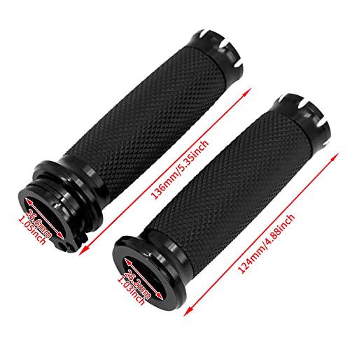 1 Inch Cable Throttle Handlebar Grips Motorcycle Hand Grips - color: #6 Black