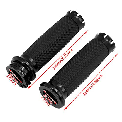 1 Inch Cable Throttle Handlebar Grips Motorcycle Hand Grips - color: #6 Black