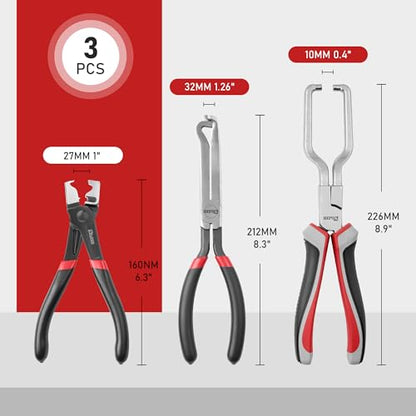 KOOPOOL 3Pc Electrical Disconnect Pliers – Heavy-Duty Connector Tools