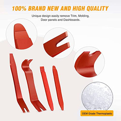 GOOACC 5 PCS Nylon Auto Trim Removal Tool Kit No-Scratch - color: Red, size: 5Pcs