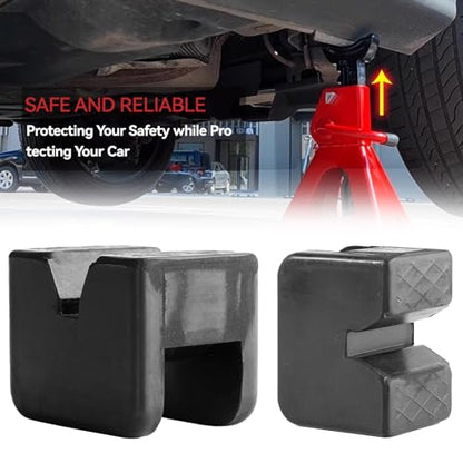Universal Jack Stand Pad Adaptor Rubber Block Axle Listing Slotted Frame Rail Sill Damage Car Protector Heavy Duty Pinch Welds Jacking Point - size: 6Ton & 2Pcs