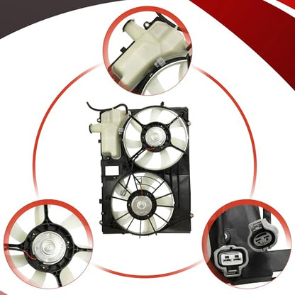 PartsFlow Radiator and Condenser cooling Fan Assembly For 2006 Toyota Sienna 621-066 - color: For Toyota Sienna