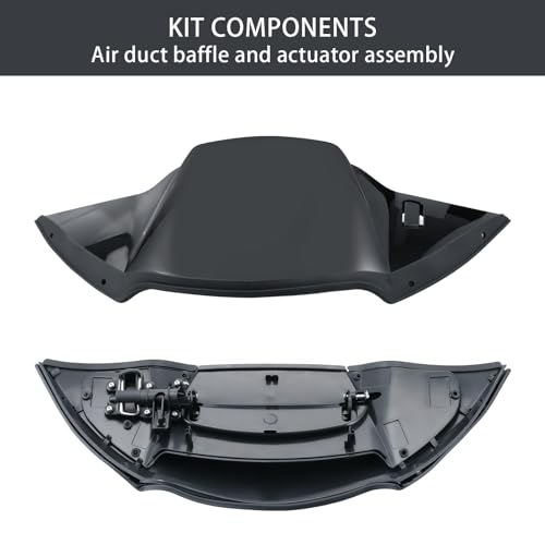 Vivid Black Fairing Air Duct, Air Duct Baffle and Actuator Assembly Kit Compatible with Harley Davidson Road Glide 2015-2023