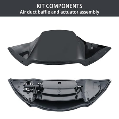 Vivid Black Fairing Air Duct, Air Duct Baffle and Actuator Assembly Kit Compatible with Harley Davidson Road Glide 2015-2023