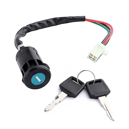 Ignition Switch with Key,Standard 4 Wire Ignition Lock Cylinder Fit for 50-250cc Motorcycle,Scooter,ATV,Pocket Bike,Dirt Bike,Motorcycle Accessories Ignition Switch Cylinder