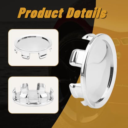 4Pcs 2.93in / 74.5mm Chrome Center Caps 2.76in ID Snap-On - size: OD 74.5MM , ID 70MM