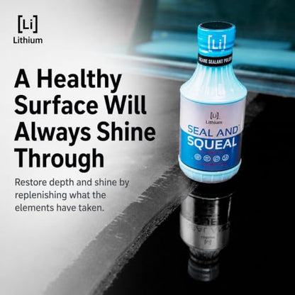 Lithium Seal and Squeal Car Paint Restorer, Polish and Sealant for Incredible Shine - Curable Amino Functional Polymers Fused with Si02 Ceramic Nano Technology - Lasts for up to 12 Months (16 oz)