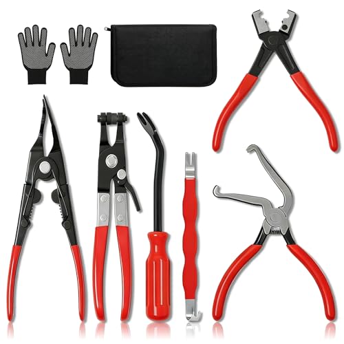 8 Pcs Automotive Electrical Disconnect Pliers Kit with Gloves