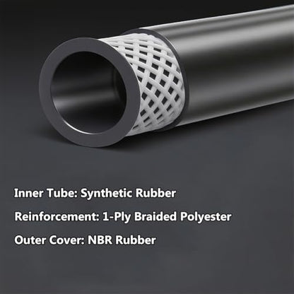 1/2 Transmission Oil Cooler Hose J1532 Fuel Line Hose 300PSI Push Lock with Clamps 20FT - size: 1/2 20FT with Clamps