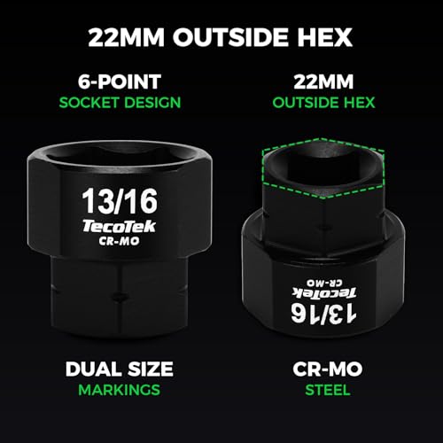 TecoTek 11Pc 1/2" Drive Low Profile Nano Impact Sockets - SAE - size: 3/8" - 1"(1/2" Dr.)