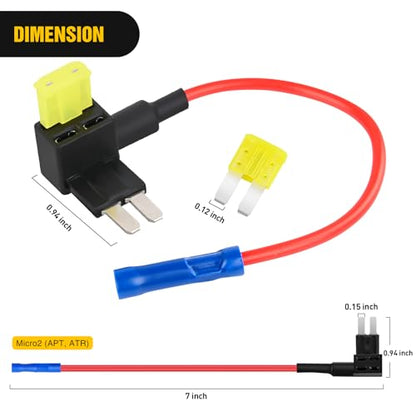 Nilight 10 Pack Micro2 Car Add a Circuit ATR Blade Fuse Tap Adapter - color: 10Pcs Micro2