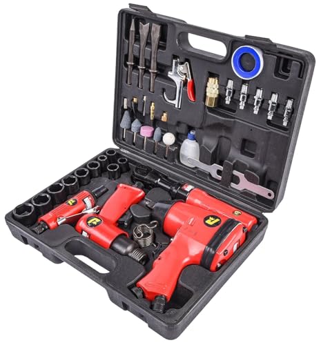 Air Tool Kit Includes Impact Wrench Ratchet Wrench Hammer Die Grinder