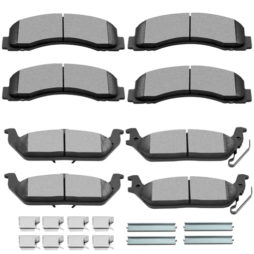 SCITOO Disc Brake Pads Kits 8pcs Fit For Ford For F-150 2010-2011 - size: Front D1414 & Rear D1012