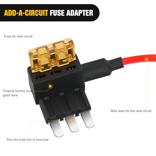 Nilight 2 Pack Micro3 Add-a-Circuit Fuse Tap Adapters 12V 5A - color: 2Pcs Micro3