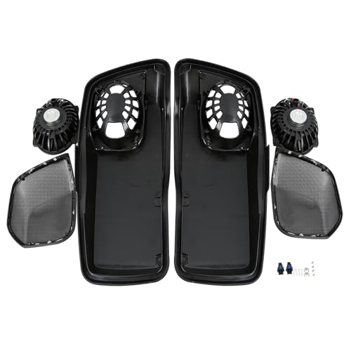 XMT-MOTO Hard Saddlebag Lids W/ 5"X7" Speakers Fit for Harley Touring - style: Black Dual 5x7 Speaker Saddlebag Lids 4 Speakers (14-later)