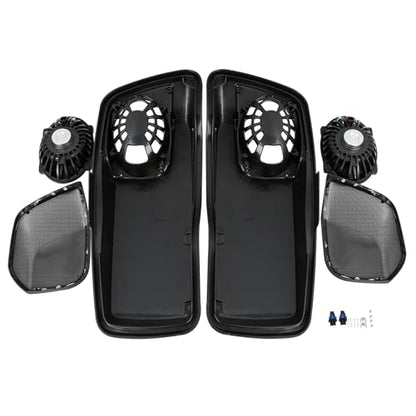 XMT-MOTO Hard Saddlebag Lids W/ 5"X7" Speakers Fit for Harley Touring - style: Black Dual 5x7 Speaker Saddlebag Lids 4 Speakers (14-later)