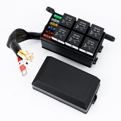 Generic 6-Way Fuse Relay Box with Harness - size: Generic 6-Way Fuse Relay Box