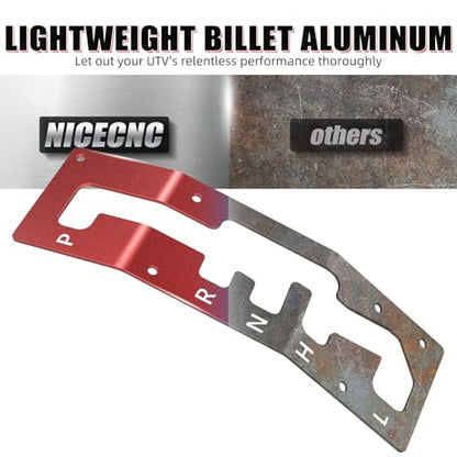 NICECNC Shift Shifter Gate Plate Panel with Gear Letter Red - color: red