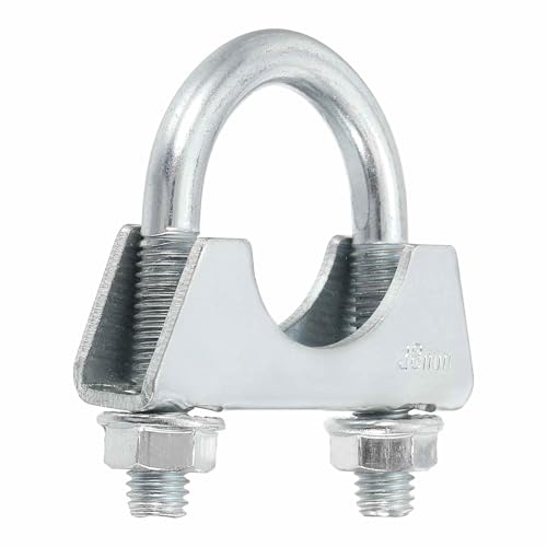 HARFINGTON U Bolt Muffler Exhaust Clamp 28mm(1-1/8") Galvanized Iron U-Bolt Clamps Muffler Tip Hook Saddle Exhaust Clip for Tip Pipes Connection - size: 28mm