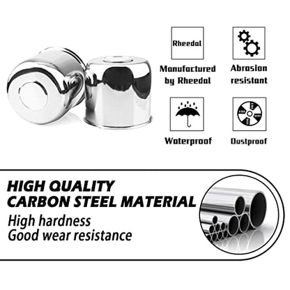 2Pcs 4.88" OD 4.33" H Trailer Wheel Center Caps with Removable Top - color: Chrome, size: 4.88" OD 4.33" H
