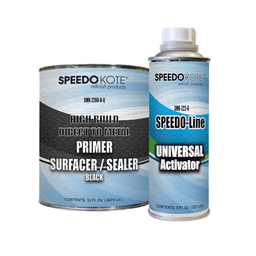 Speedokote Direct to Metal High Build 2.1 VOC 2K Urethane Primer BLACK Quart Kit, SMR-2200B/222-Q