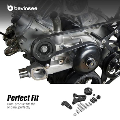 Bevinsee LS Truck Manual Belt Tensioner with Pulley for LSX 4.8L 5.3L