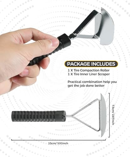 2PCS Tire Repair Tools,Tire Patch Kit,Tire Patch Roller,Car Accessories Tire Patch Tools,Tire Repair Roller and Scraper,Car Tire Repair Tool,Portable Tire Buffer Tool for Car Truck Motorcycle