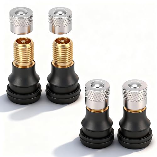 4 Pcs Tubeless Tire Valve Stems Vacuum Valve for Xiaomi Scooter M365 Pro & Ninebot Max G30, Equipped with Aluminium Cap - size: E-scooter Tube Valve Stem