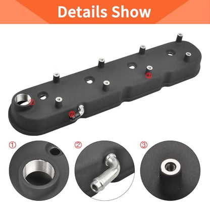 Cast Aluminum Engines Valve Cover with Coil Mounts - color: Black, size: GM LS1-LS6