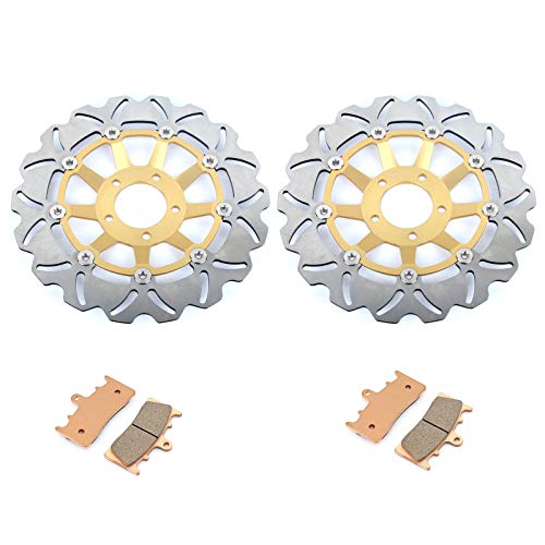 Front Brake Disc Rotors and Pads Kit for Suzuki GSXR750W 94 95 GSXR1100W 1993-1996 - color: Gold, size: GSXR750W 94 95 GSXR1100W 93-96