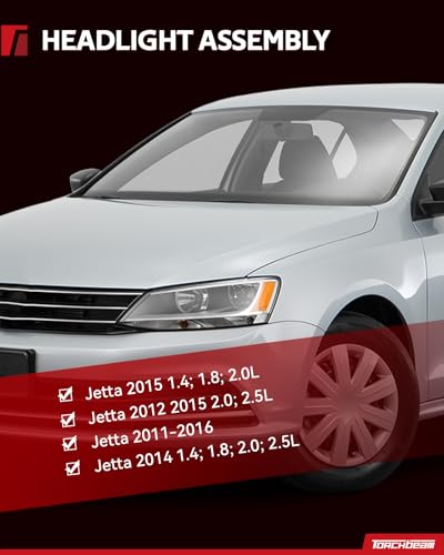 Torchbeam Headlight Assembly Compatible with J-e-tta 2011 2012 2013 2014 2015 2016 Chrome Housing Clear Reflector Driver and Passenger Side - color: Chrome-Clear/J-e-tta 2011-2016