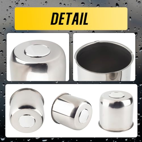 4Pcs 4.9" Stainless Trailer Wheel Center Caps, 4.47" H Chrome - color: Chrome, size: 4.9" Hub 4.47"H