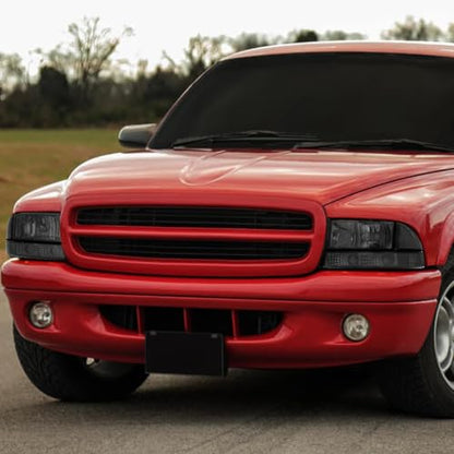 Headlight Assembly Compatible with Dodge Dakota 1997-2004 Compatible with Durango 1998-2004 Left Right Headlamp Set Clear Corner 55055110AF 55055110AH 55055111AG 55055111AH