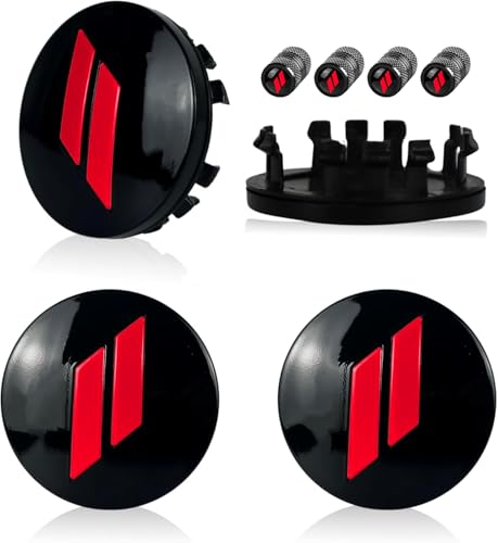 4Pcs Wheel Center Cap 63mm/2.5 inches Compatible with Dodge(red) - color: red
