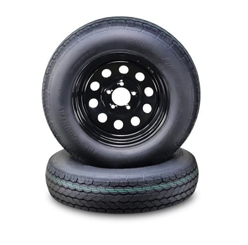 Free Country Trailer Tire Wheel ST205/75D15 6PR 101L 5X5 Black Mod Rim Pk2 - size: ST205/75D15 (5x5PCD) /6PR