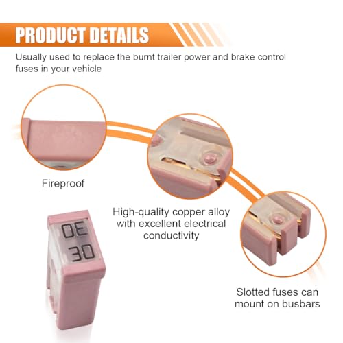 30A 32V Mini Slotted Automotive MCASE Shaped Cartridge Fuse Kit - size: 30A