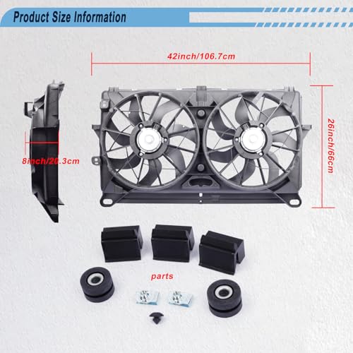 Radiator Cooling Fan Compatible with 07-13 Avalanche Silverado 1500 - size: 2007-2013 Chevy Avalanche