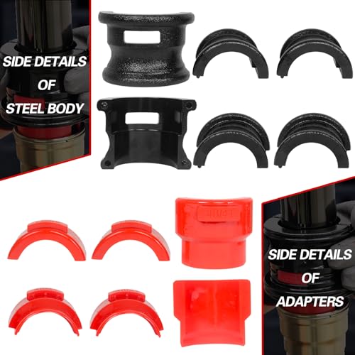 MOTO4U Motor Bike Fork Seal Driver Kit, Universal Motorcycle Fork Seal Driver Tool with 12 Plastic fork seal driver and 2 steel bodies,Fork Saver Dirt Bike (35-50mm,Red)